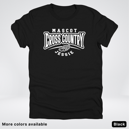 Custom Mascot & Name – White Design – Cross Country 02 - T-Shirt