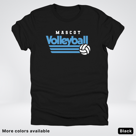 Custom Mascot – Light Blue - Volleyball Design 57 - T-Shirt