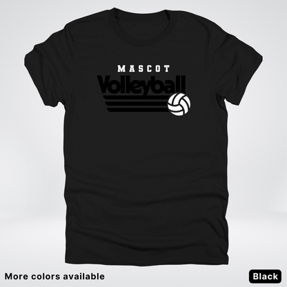 Custom Mascot - Black - Volleyball Design 50 - T-Shirt