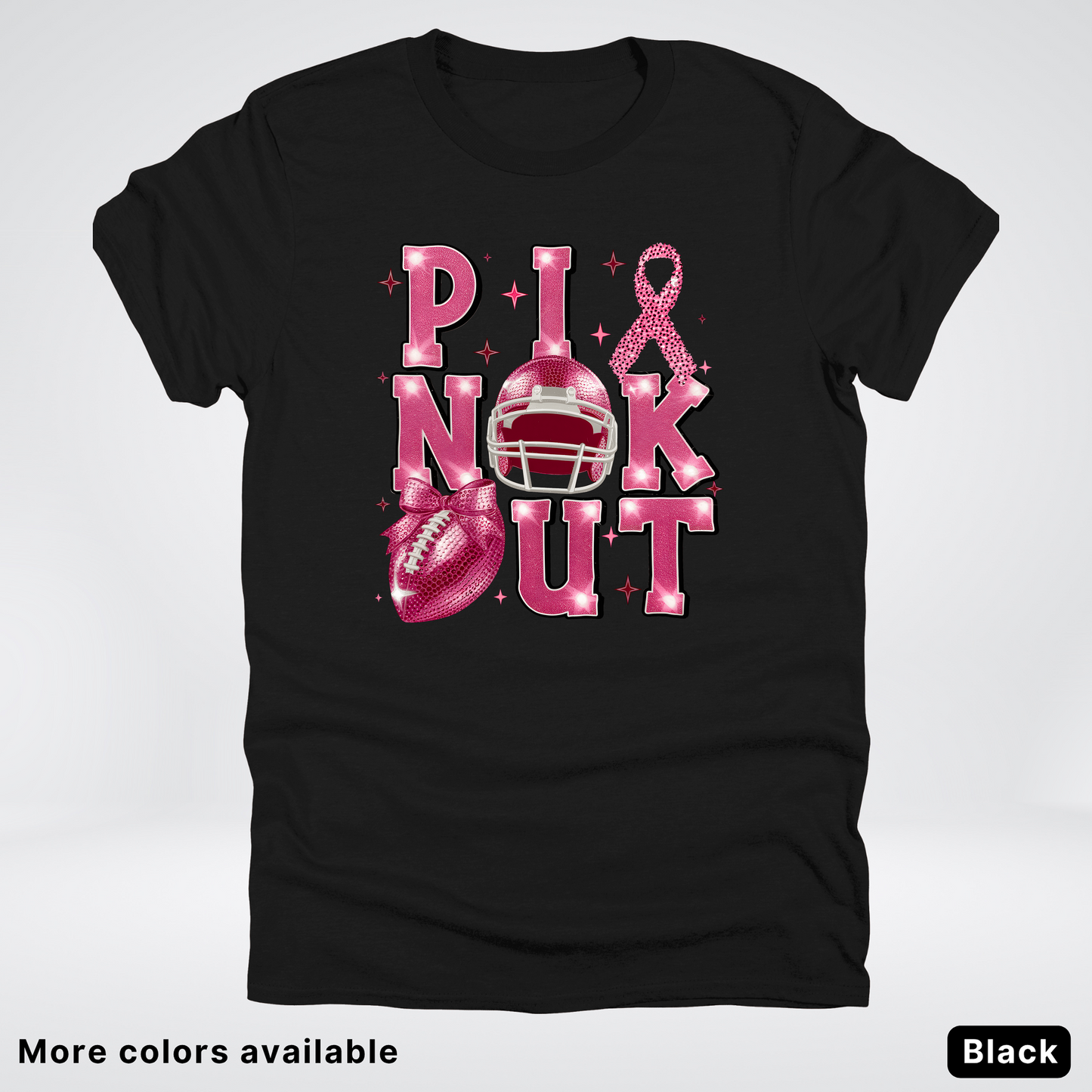 Pink Out Football Coquette Glitter Helmet 02 T-Shirt