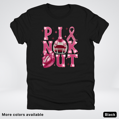 Pink Out Football Coquette Glitter Helmet 02 T-Shirt