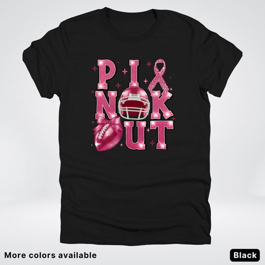 Pink Out Football Coquette Glitter Helmet 02 T-Shirt