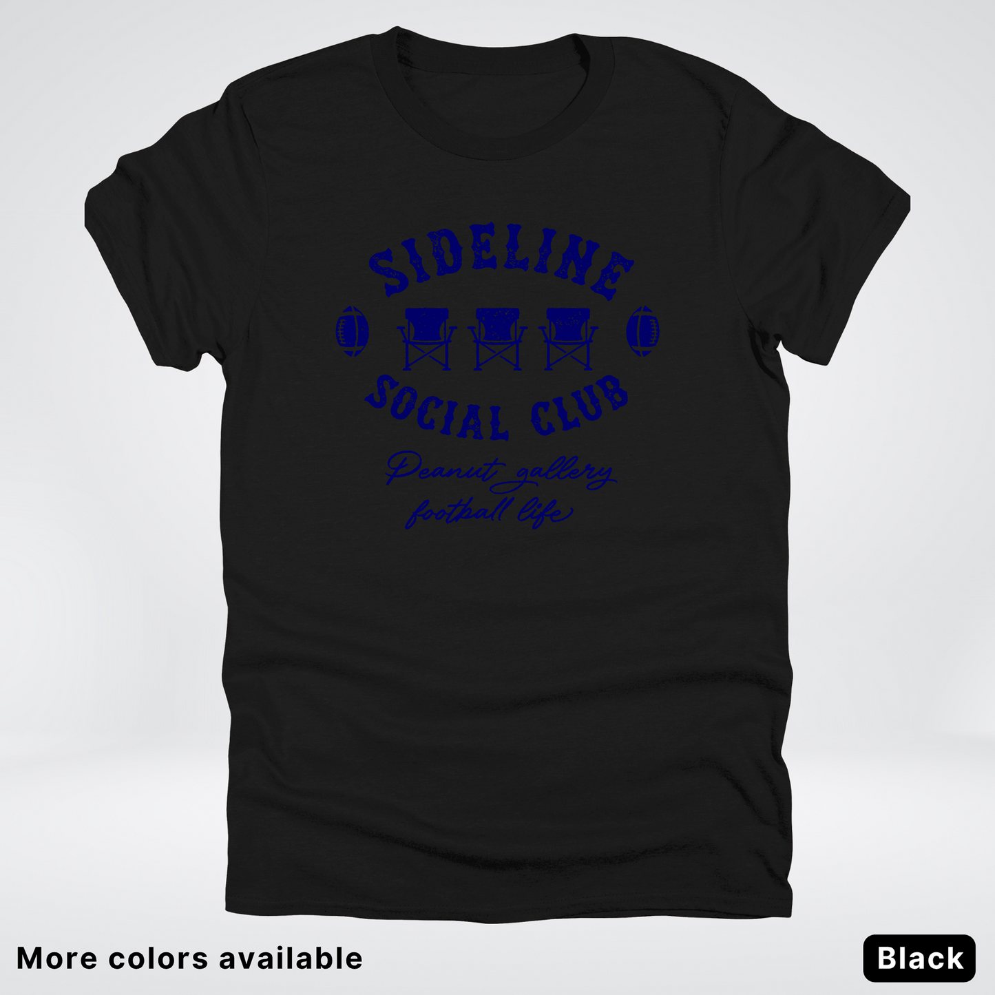 Sideline Social Club Peanut Gallery Football Life Navy Design 02 T-Shirt