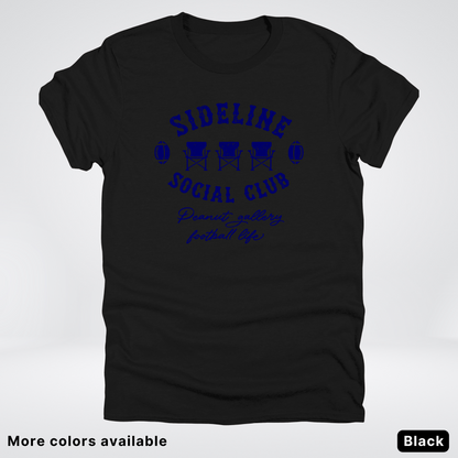 Sideline Social Club Peanut Gallery Football Life Navy Design 02 T-Shirt