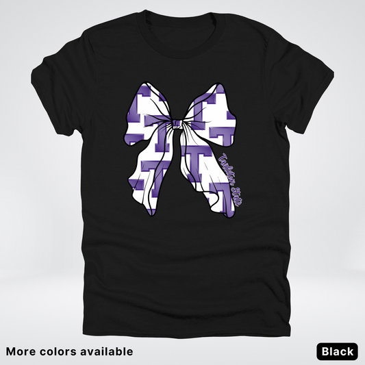 Tarleton State University Coquette Bow Football T-Shirt
