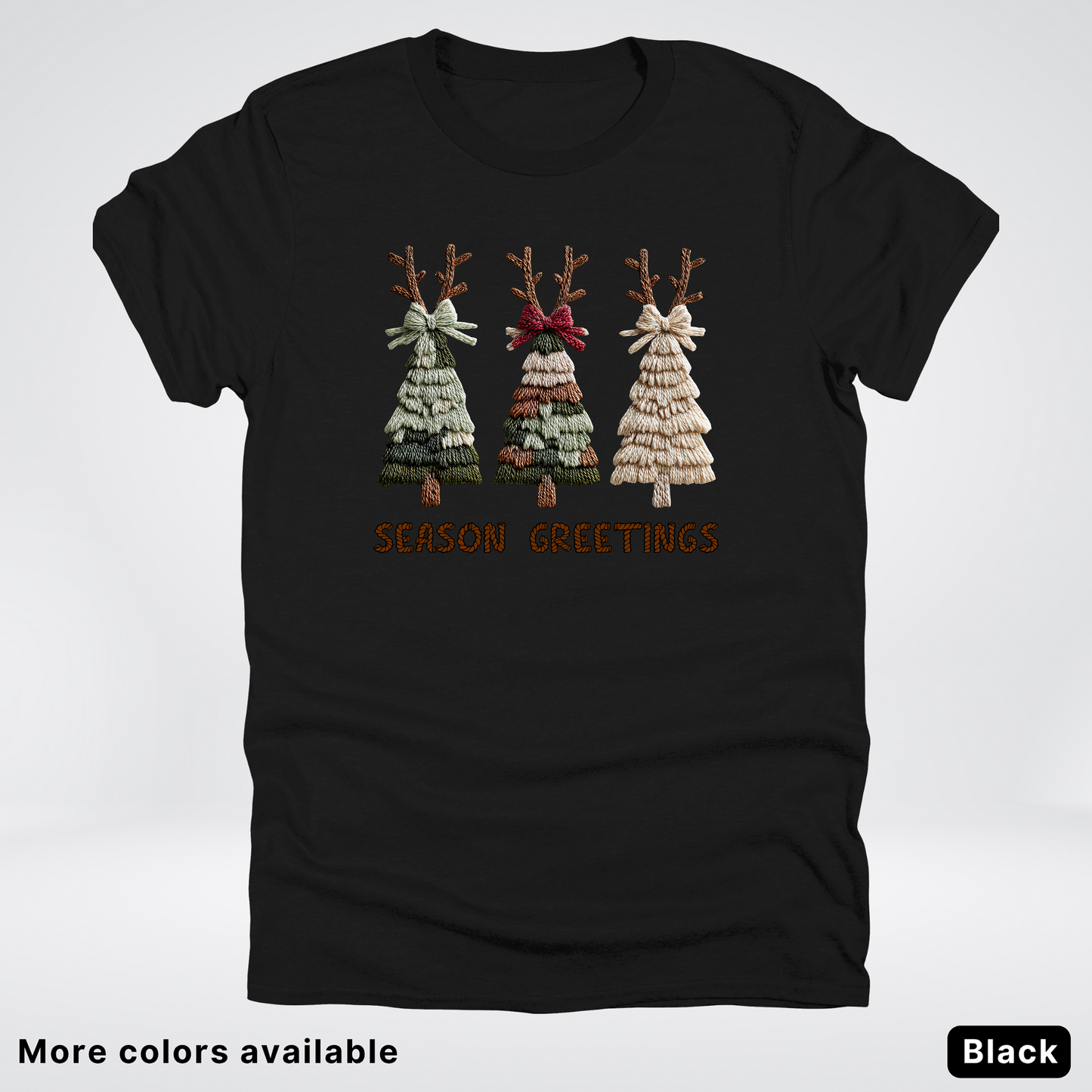 Rustic Christmas Tree Trio (Hook Yard Faux Look) - T-Shirt