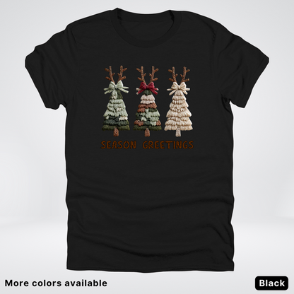 Rustic Christmas Tree Trio (Hook Yard Faux Look) - T-Shirt