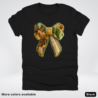 Forest Berry Bow Hook Yard Faux Look - T-Shirt