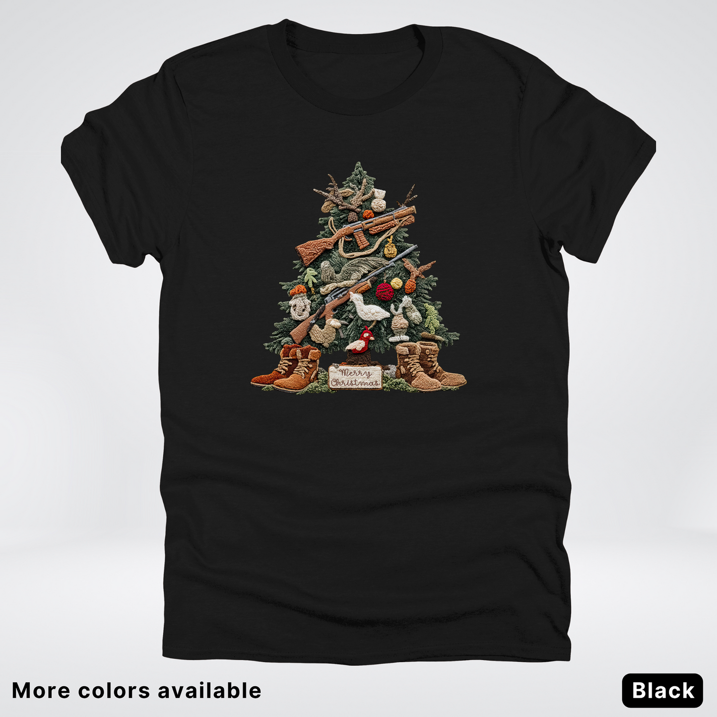 Rustic Holiday Tree & Boots (Hook Yard Faux) - T-Shirt