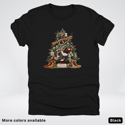 Rustic Holiday Tree & Boots (Hook Yard Faux) - T-Shirt