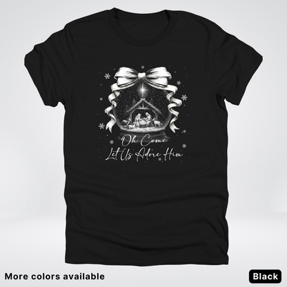 Oh Come Let Us Adore Him Nativity - T-Shirt