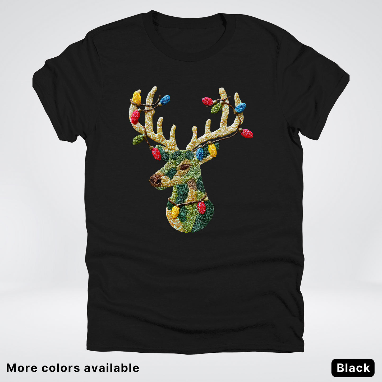 Festive Light-Up Reindeer Hook Yard Faux - T-Shirt