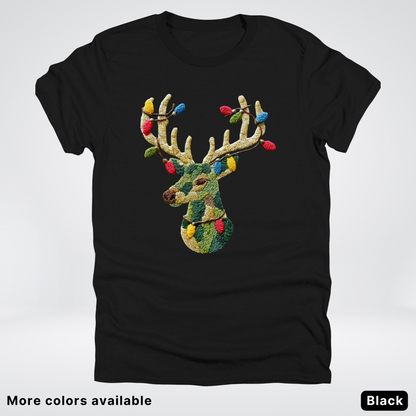 Festive Light-Up Reindeer Hook Yard Faux - T-Shirt