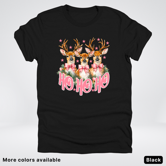 Ho Ho Ho Pink Deer Trio - T-Shirt