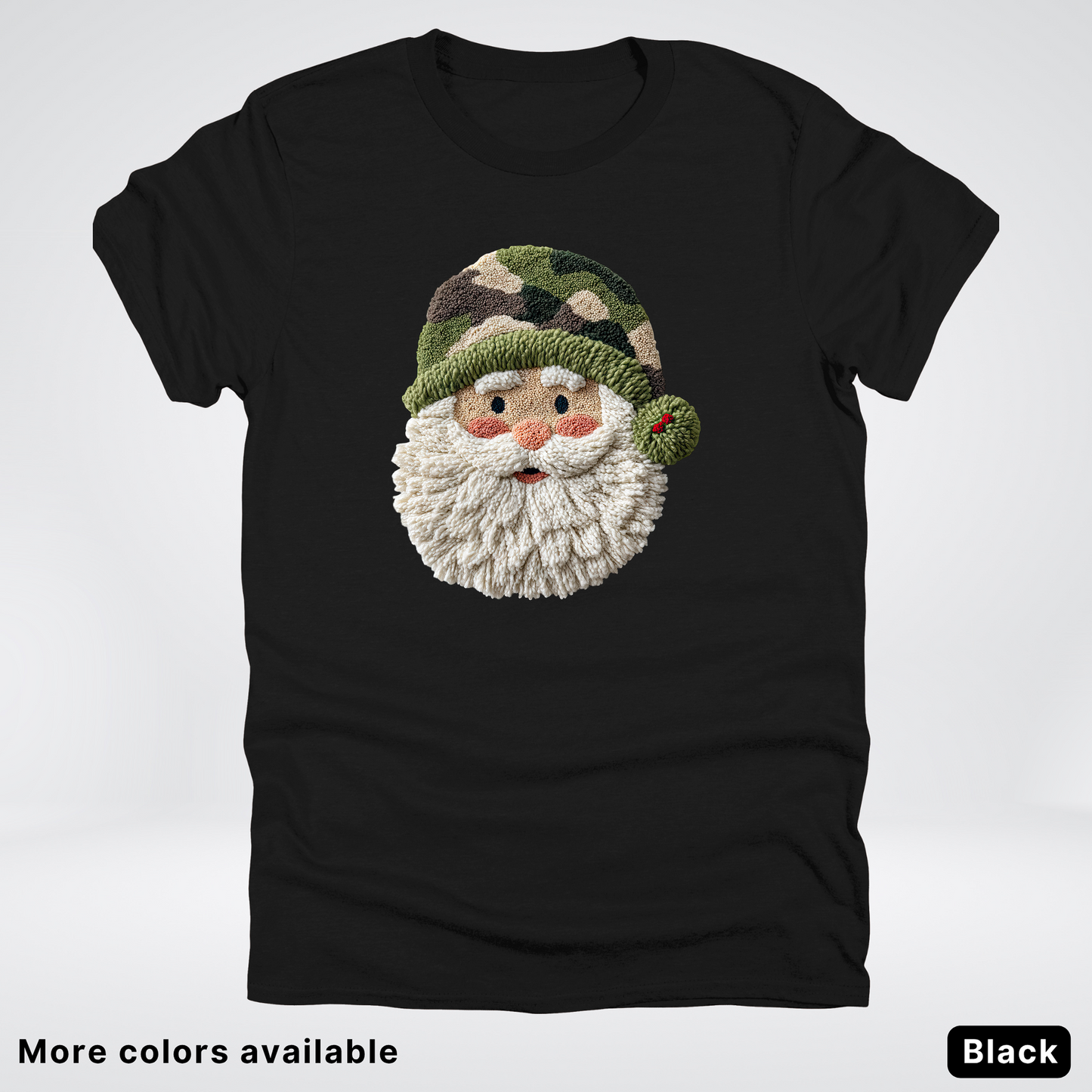 Woodland Santa Face (Hook Yard Faux Texture) - T-Shirt