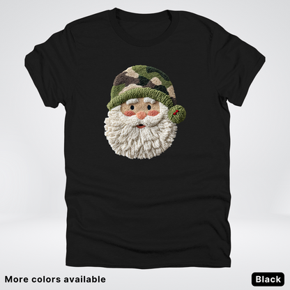 Woodland Santa Face (Hook Yard Faux Texture) - T-Shirt