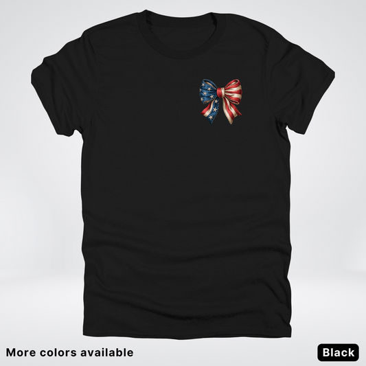 USA Flag Coquette Bow - 4th Of July Design 02 T-Shirt
