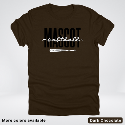 Custom Mascot – Black - Softball Design 30 T-Shirt