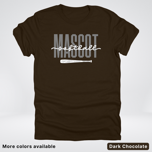 Custom Mascot – Gray - Softball Design 29 T-Shirt