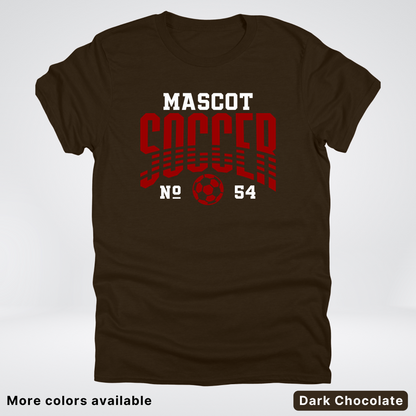 Custom Mascot & Number – Maroon Design 11 - Soccer T-Shirt