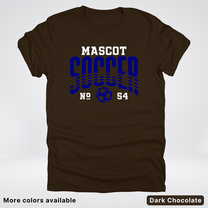 Custom Mascot & Number – Navy Design 09 - Soccer T-Shirt