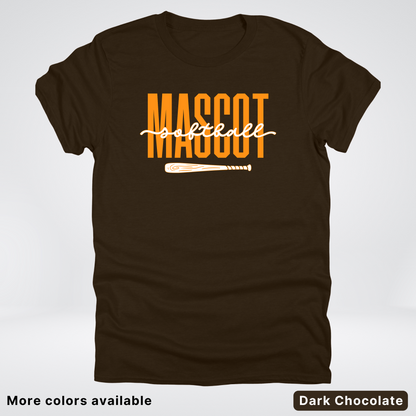 Custom Mascot – Orange - Softball Design 33 T-Shirt