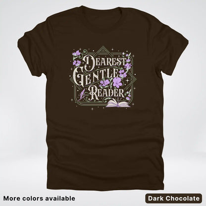 Dearest Gentle Reader – Vintage Floral Book Lover Graphic - T-Shirt