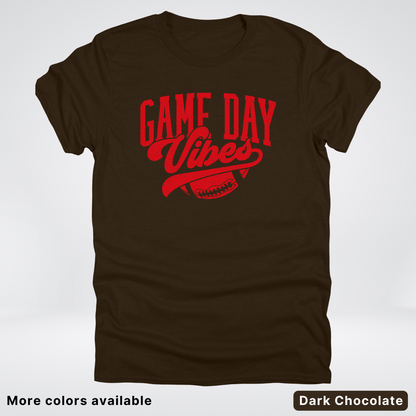 Game Day Vibes - Red Design - Football T-Shirt