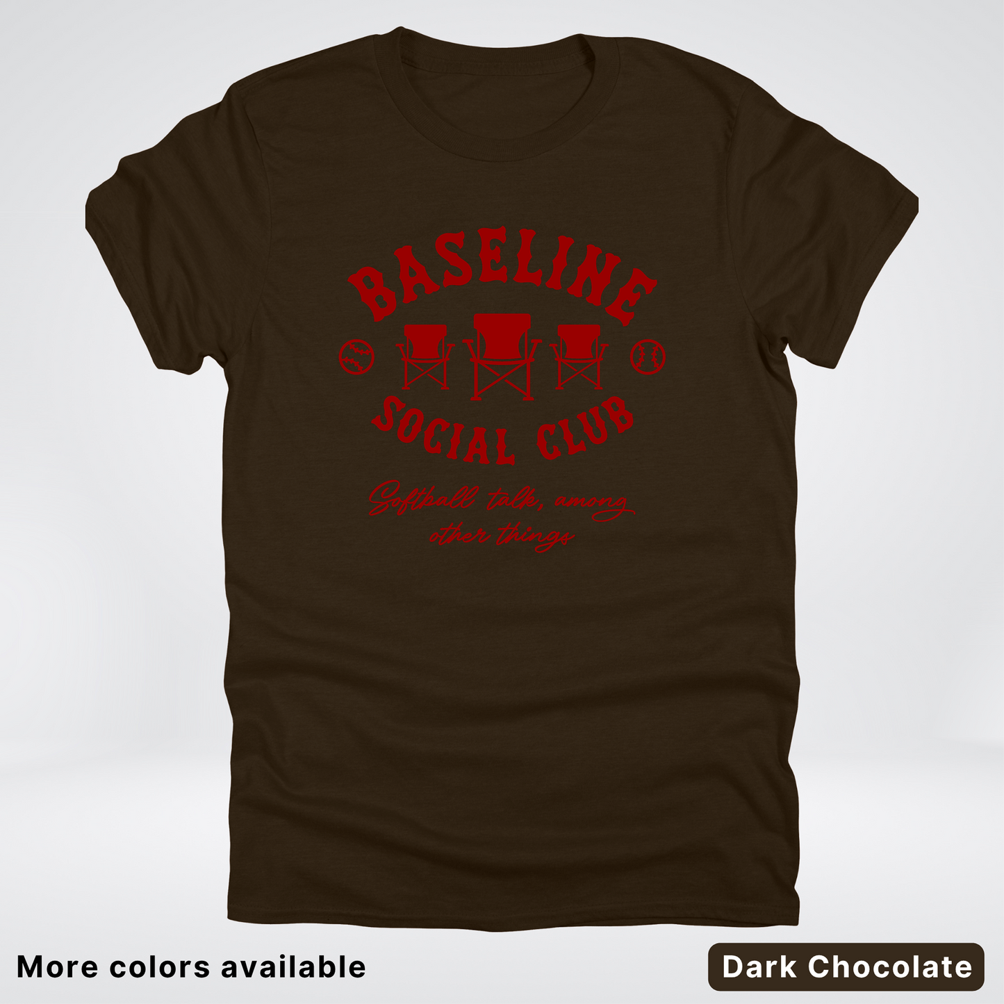 Baseline Social Club Softball – Maroon Design - T-Shirt