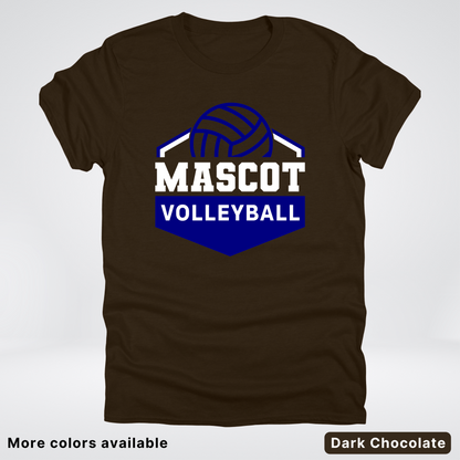 Custom Mascot - Navy - Volleyball Design 67 - T-Shirt