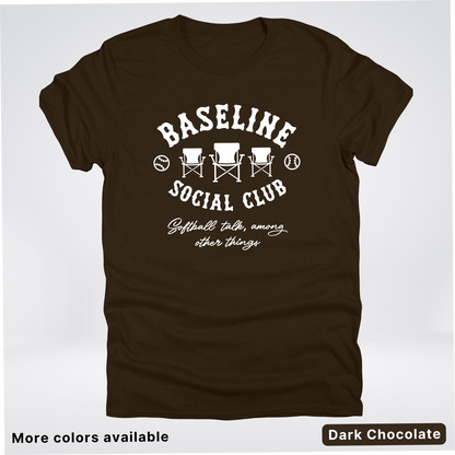 Baseline Social Club Softball – White Design – T-Shirt