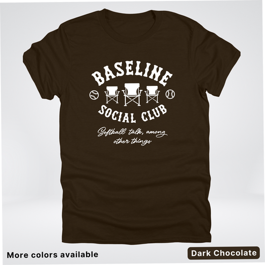 Baseline Social Club Softball – White Design – T-Shirt