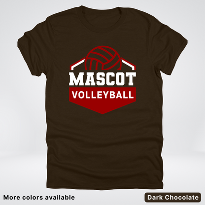 Custom Mascot - Maroon - Volleyball Design 69 - T-Shirt