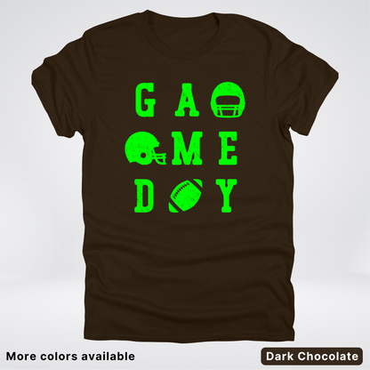 Game Day Football 3 x 3 - Green Design - T-Shirt