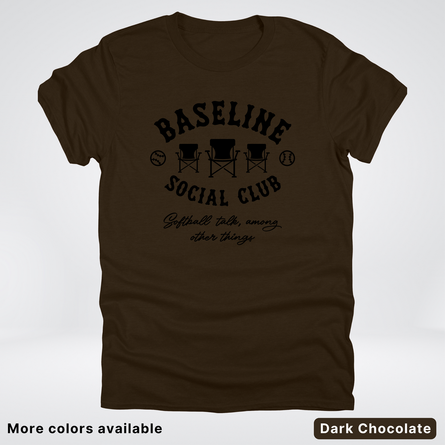 Baseline Social Club Softball – Black Design - T-Shirt
