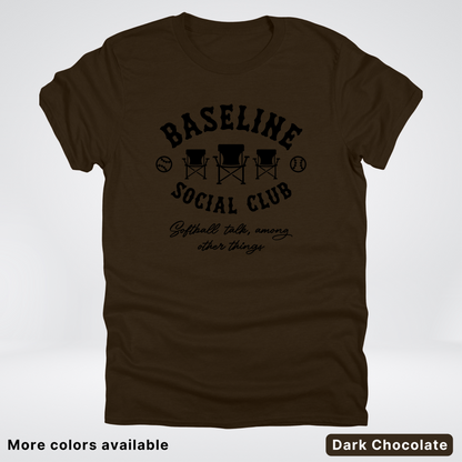 Baseline Social Club Softball – Black Design - T-Shirt