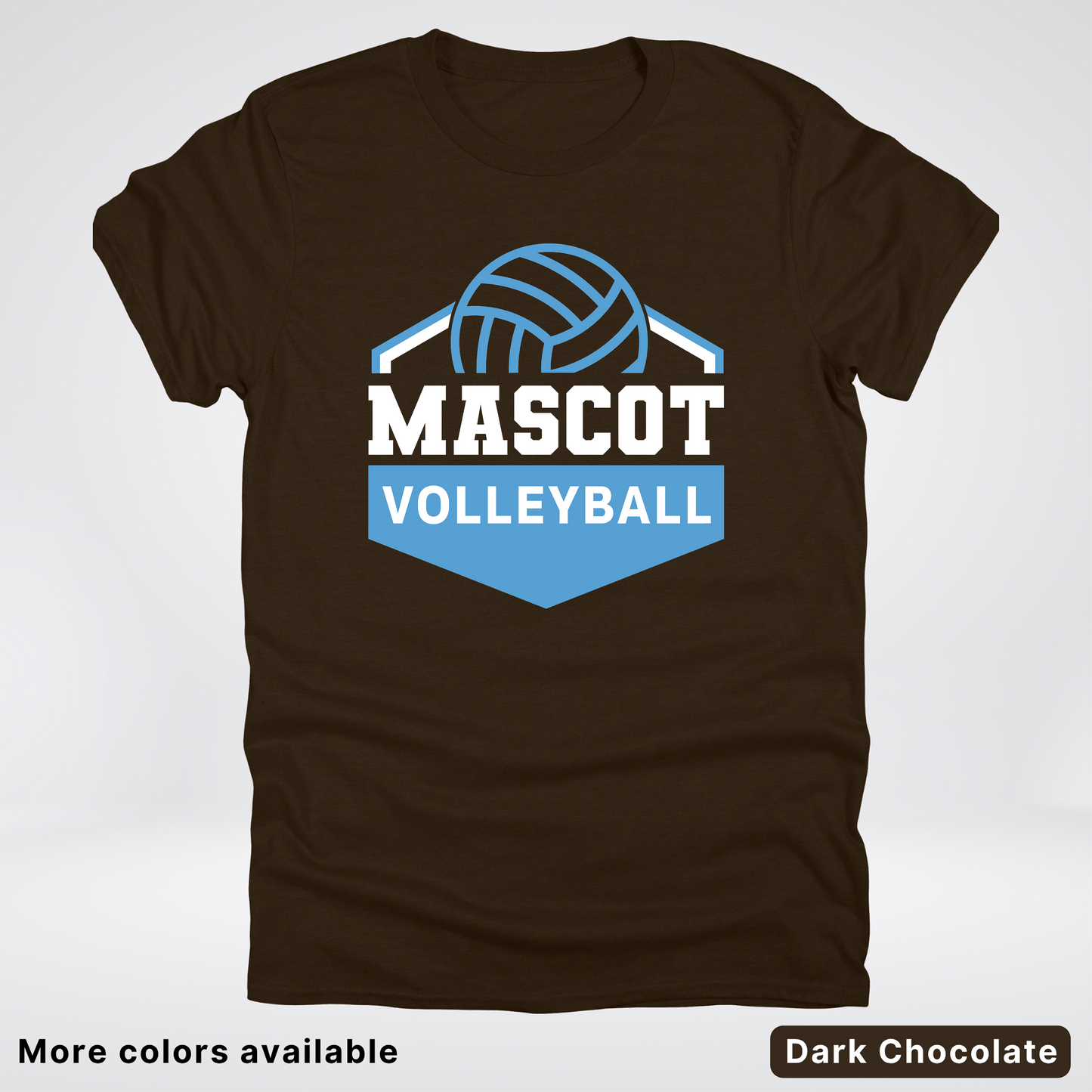 Custom Mascot – Light Blue - Volleyball Design 68 - T-Shirt