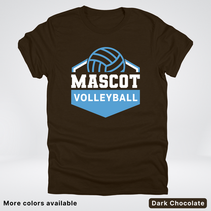 Custom Mascot – Light Blue - Volleyball Design 68 - T-Shirt