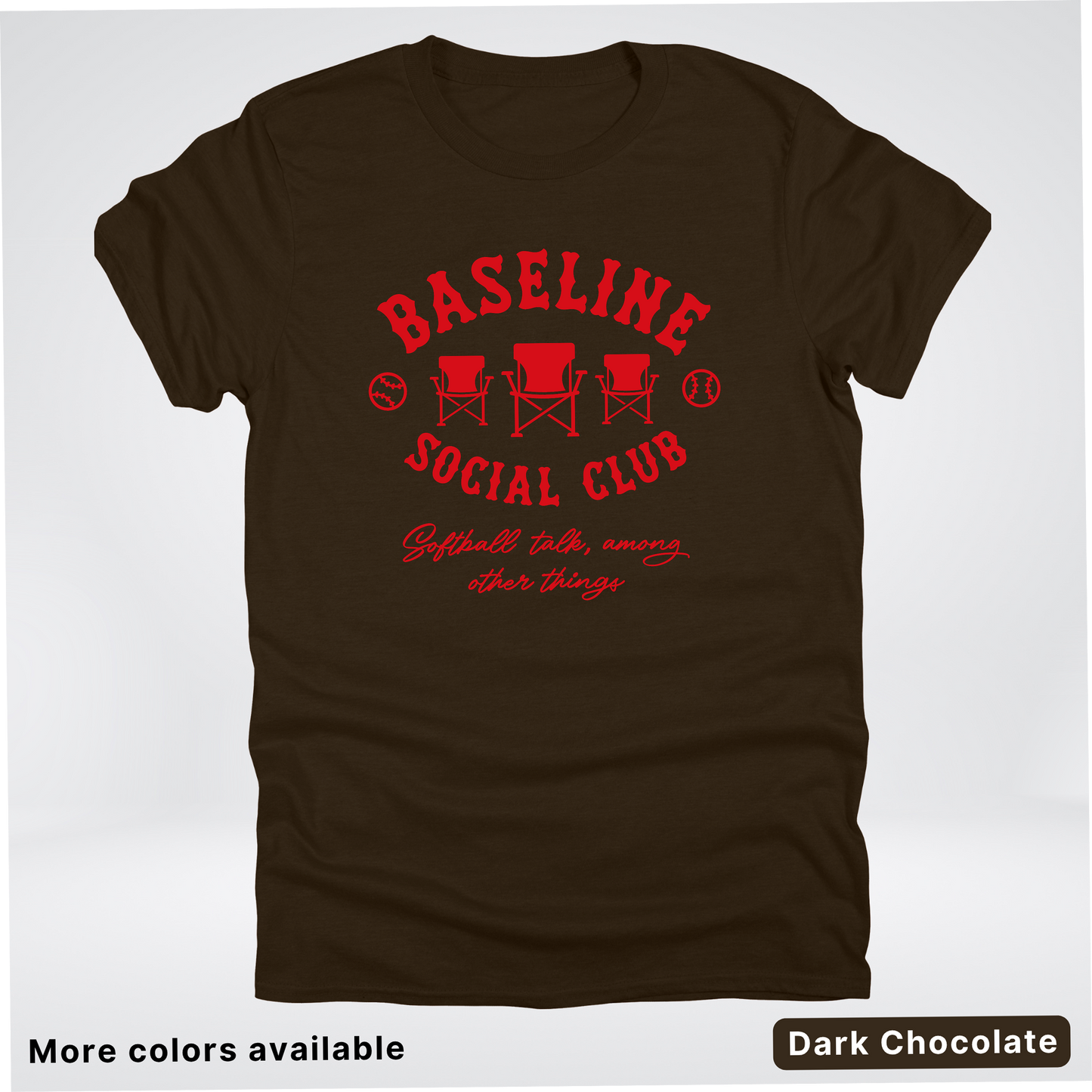 Baseline Social Club Softball – Red Design - T-Shirt