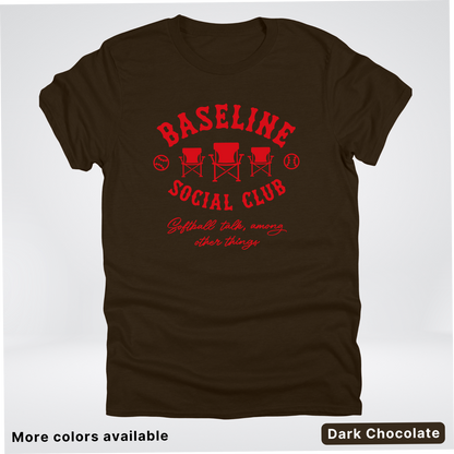 Baseline Social Club Softball – Red Design - T-Shirt
