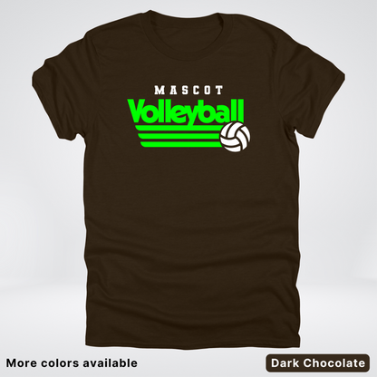Custom Mascot - Green - Volleyball Design 55 - T-Shirt