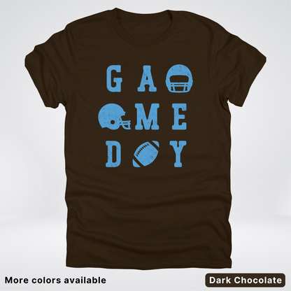 Game Day Football 3 x 3 – Light Blue Design – T-Shirt