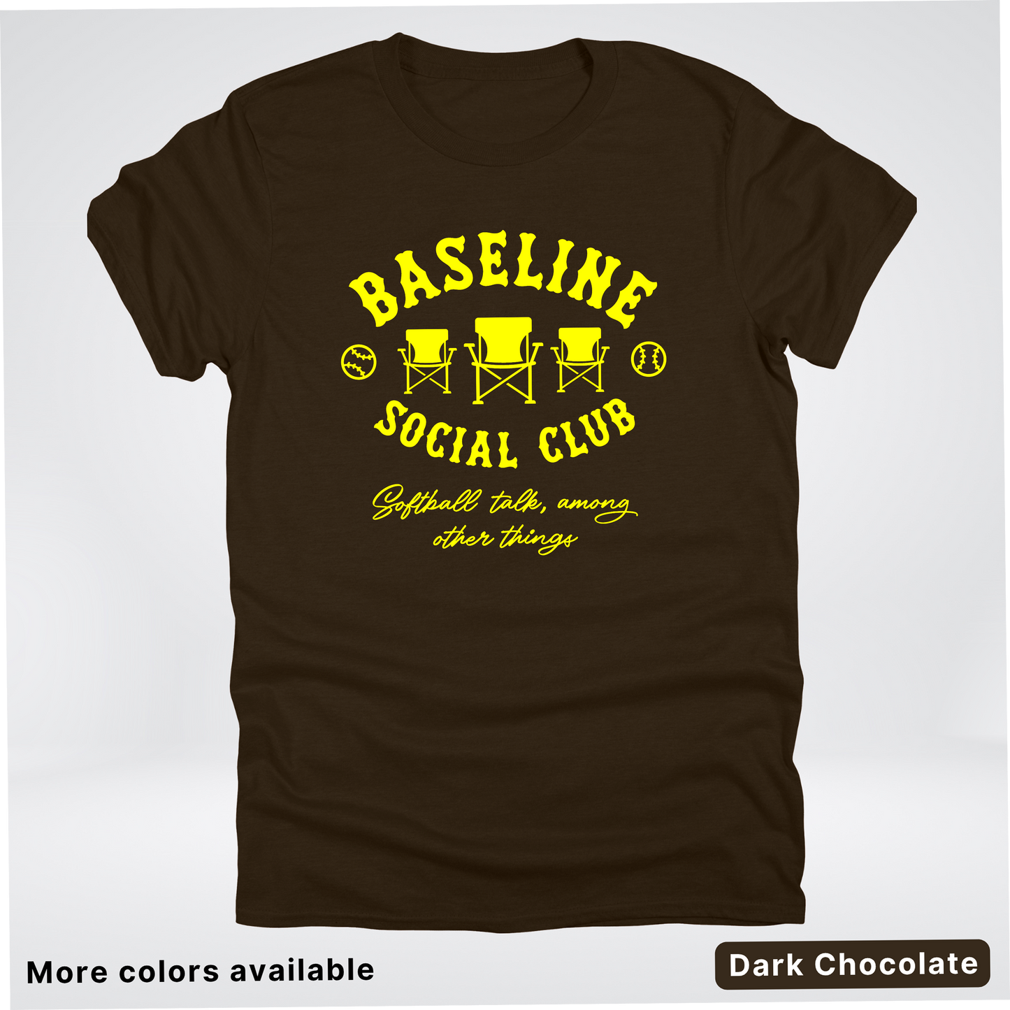 Baseline Social Club Softball – Yellow Design - T-Shirt