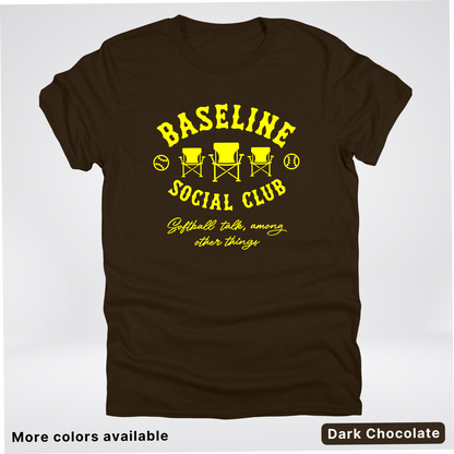 Baseline Social Club Softball – Yellow Design - T-Shirt