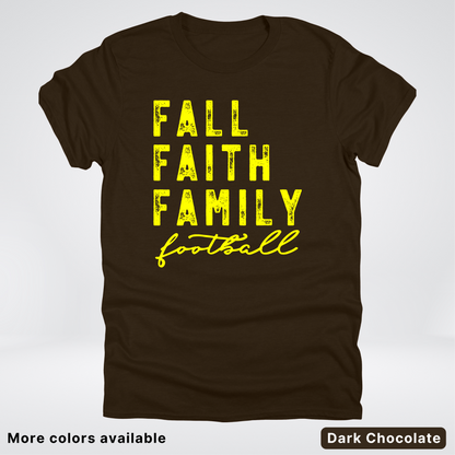 Fall Faith Family – Yellow Design - Football - T-Shirt