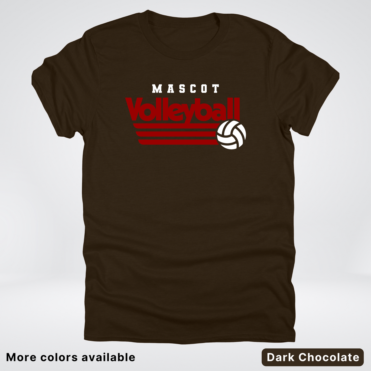 Custom Mascot - Maroon - Volleyball Design 58 - T-Shirt