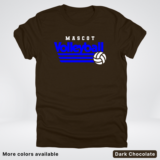 Custom Mascot - Blue - Volleyball Design 51 - T-Shirt