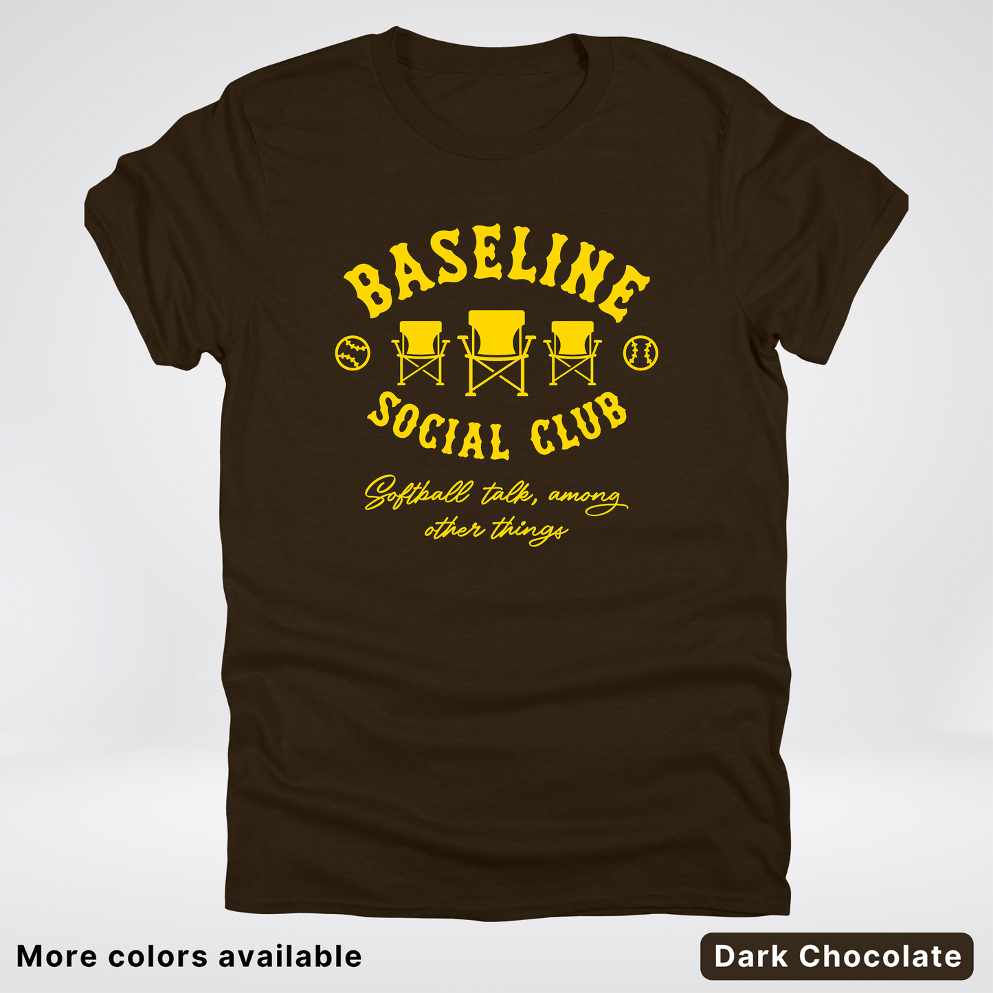 Baseline Social Club Softball – Gold Design - T-Shirt