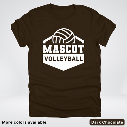 Custom Mascot - White - Volleyball Design 60 - T-Shirt