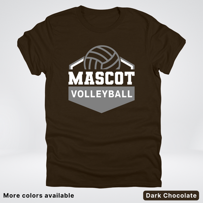 Custom Mascot - Gray - Volleyball Design 61 - T-Shirt